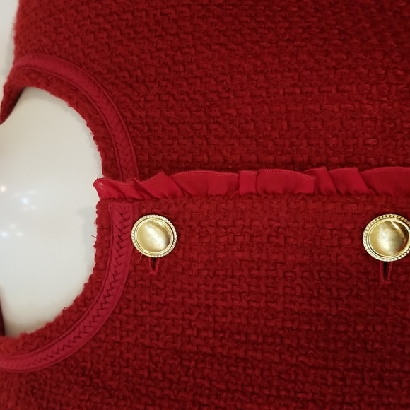 Retro Joan Rivers Red Boucle Jacket Sz 4 - Picture 2 of 8